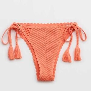 NWT Aerie Crochet Cheekiest Tie Bikini Bottom Peach Size XL Extra Large